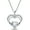 Clear, variant on 18k White Gold Plated Double Love Heart 5A Cubic Zirconia Women Jewelry Pendant Necklace