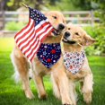 thumbnail image 2 of 4th of July Dog Bandana Reversible 2 Pack Large, Red White and Blue Dog Paw Star Patriotic Dogs Bandanas Set Adjustable Triangle Holiday Scarves for Memorial Day Medium Large Extra Large Dogs, 2 of 6