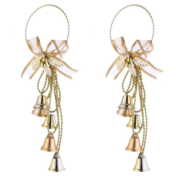 Jiyike 2pcs Christmas Door Hangers Bell Jingle Bell Hangers Christmas Decorations Bell