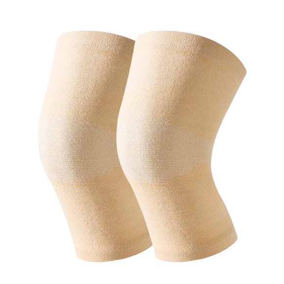 Woeilo 1 Pair Skin Color Knee Brace Undersleeve Knee Sleeve for Under Knee Brace Leg Support Weightlifting Running Women Men Pain Management Arthritis Pain Relief Rheumatism M