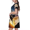 thumbnail image 2 of Balery Azure Sky Western Desert Cowboy Vestidos sueltos de manga corta para mujer, vestidos de verano 2025, vestidos casuales de corte A con vuelo., 2 of 6