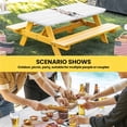 thumbnail image 6 of Farmhouse Wooden Grain Table Cloths for 6 Foot Rectangle Tables, Modern Country Cow Pig Chicken Patio Waterproof Elastic Fitted Tablecloths, Washable Rectangular Table Cover for Camping, 6 of 8