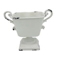 thumbnail image 2 of Maceta de hierro para flores, adorno para suelo de escritorio, decoración de mesa con asas para el hogar Blanco, 2 of 9