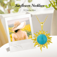 thumbnail image 3 of SOULMEET Christmas Gifts Sun Necklace 925 Sterling Silver Vintage Turquoise Sunburst Pendant Gold Plated Sunshine Necklaces Jewelry Gift for Women, 3 of 5