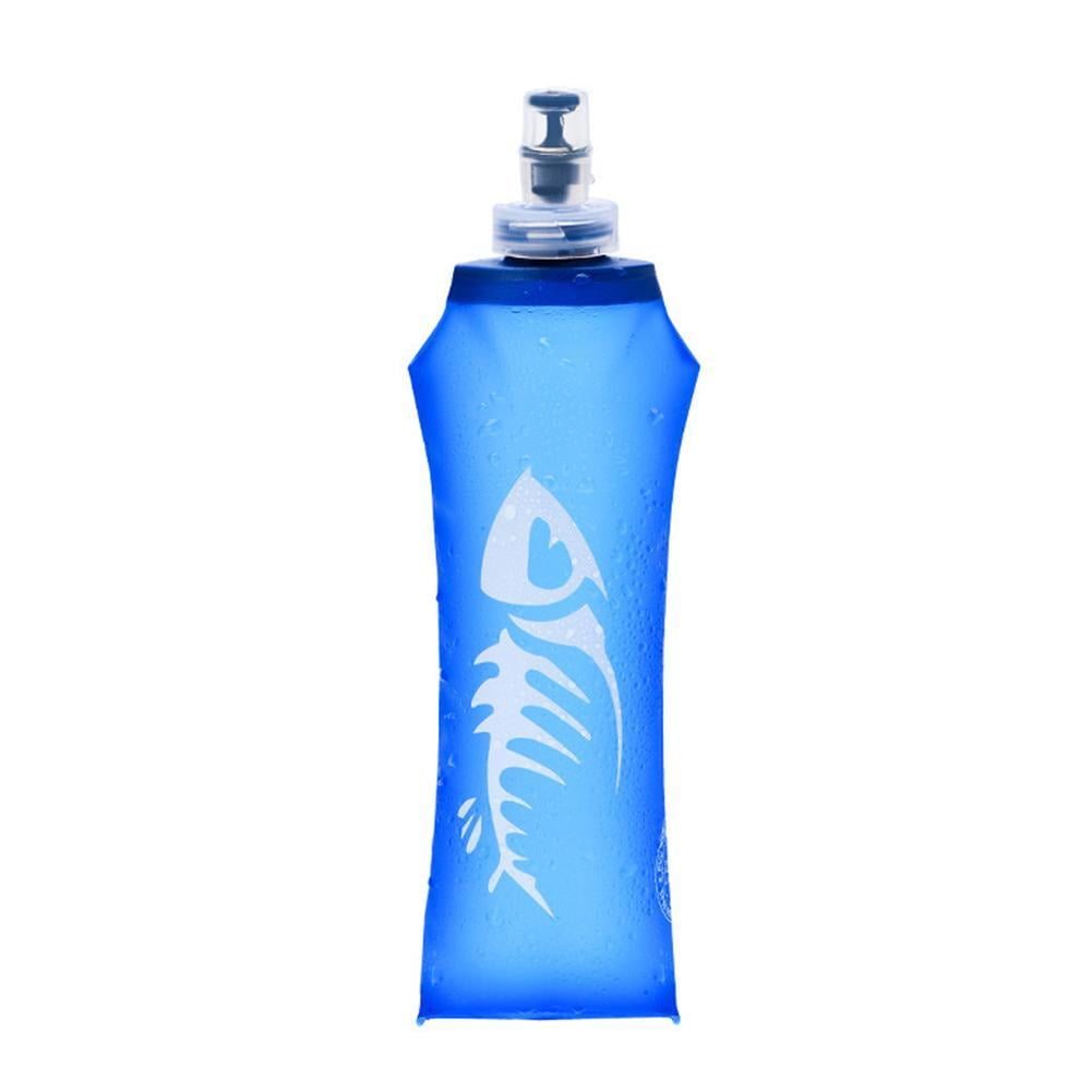 Soft Water Bottle Folded Flask BPA Free TPU Pouch for Running Hiking Cycling 
