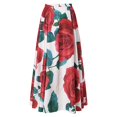 thumbnail image 4 of Women Bohemian Floral Print Skirt High Waist Party Beach Pocket Long Maxi Skirt, 4 of 6