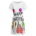 thumbnail image 4 of Happy Birthday! Dress Summer Street Style Dresses Female Short Sleeve Printed Sundress, 4 of 7