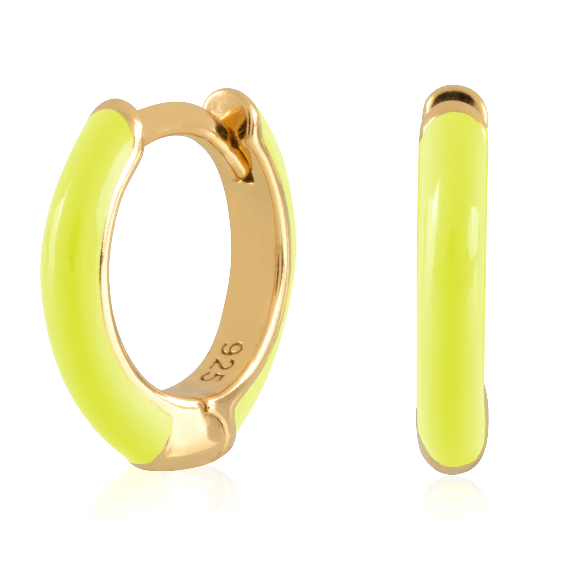bright yellow hoop earrings