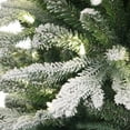 thumbnail image 4 of Puleo International 7.5' Pre-Lit Potted Flocked Arctic Fir Pencil Artificial Christmas Tree with 230 Warm White LED Lights, 4 of 5