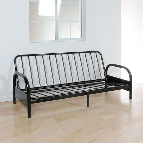 Pemberly Row Modern / Contemporary Adjustable Futon Frame in Black