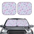 Disketp 2 Piece Purple Butterfly Pattern Windshield Sunshades,Folding