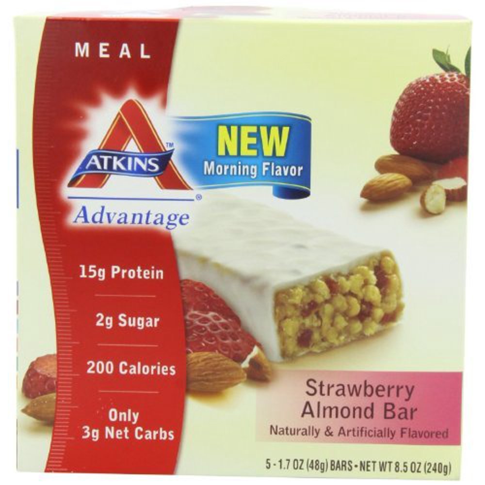 Atkins Advantage Bar Strawberry Almond 5 Bars