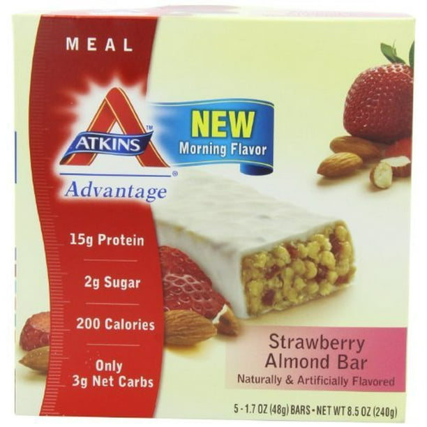Atkins Advantage Bar Strawberry Almond 5 Bars