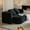 Black, variant on 75'' Convertible Floor Folding Couch, 2-in-1 Sleeper Sofa Bed with Memory Foam, Foldable Sofa with 4 Pillows & Blanket for Living Room, Apartment, No Assembly Needed (Green - Corduroy)