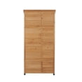 thumbnail image 3 of Outdoor Wooden Storage Shed w/Metal Roof & Vertical Tool Cabinet - Garden, Patio, Lawn, 3 of 10
