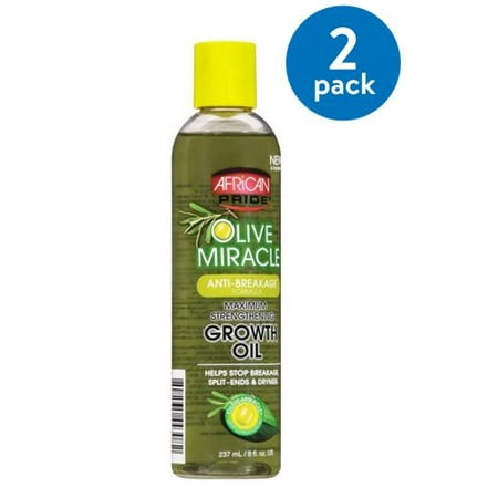 (2 Pack) African Pride Olive Miracle Anti-Breakage Formula Maximum Strengthening Growth Oil 8 fl. oz. (Best Anti Breakage Products)