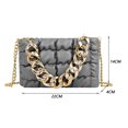 thumbnail image 5 of Bolso bandolera con entramado de PU para mujer, bolso informal plisado de color sólido (gris) Tmvgtek Para estrenar, 5 of 5