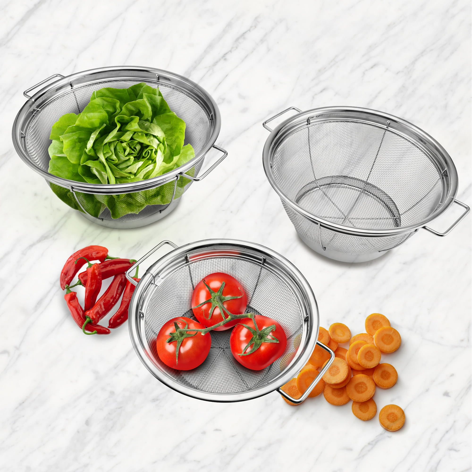 Farberware Stainless Steel Mesh Sieves Set, 3-piece