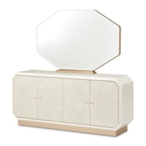 Michael Amini La Rachelle Sideboard and Mirror Set in Champagne