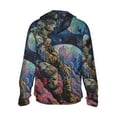 thumbnail image 3 of Uemuo Rainbow Astronaut Space Landscape Pattern Women's Full Zip UPF 50+ Sun Protection Hoodie Jacket Long Sleeve Sun Shirt Hiking Outdoor Performance with Pockets-X-Large, 3 of 9