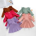 thumbnail image 2 of 2020 Nouvelle Robe à Manches Longues pour Petites Filles, Décontractée, Ample, Col Rond, Mini-Robe Tricotée, 2 of 5