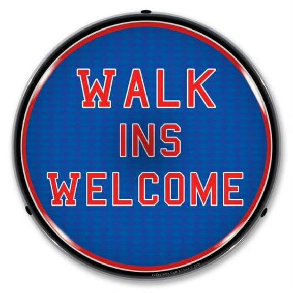 Collectable Sign and Clock Walk Ins Welcome LED Lighted Premium Sign