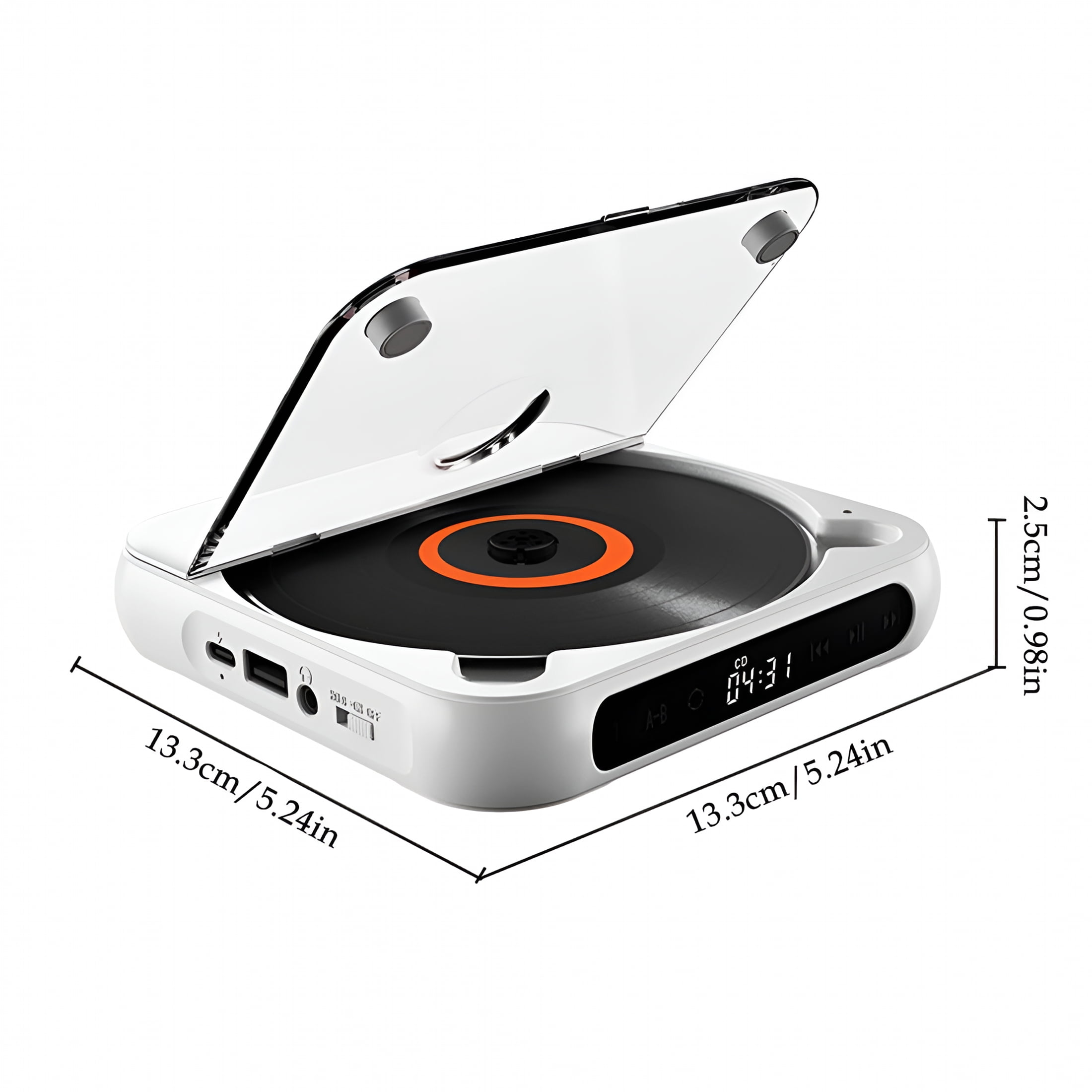 GJX 2026 New Wall Mountable Portable Cd Player with Usb and Aux Car for Home for Kitchen,Bedroom,Office,Garage,Patio