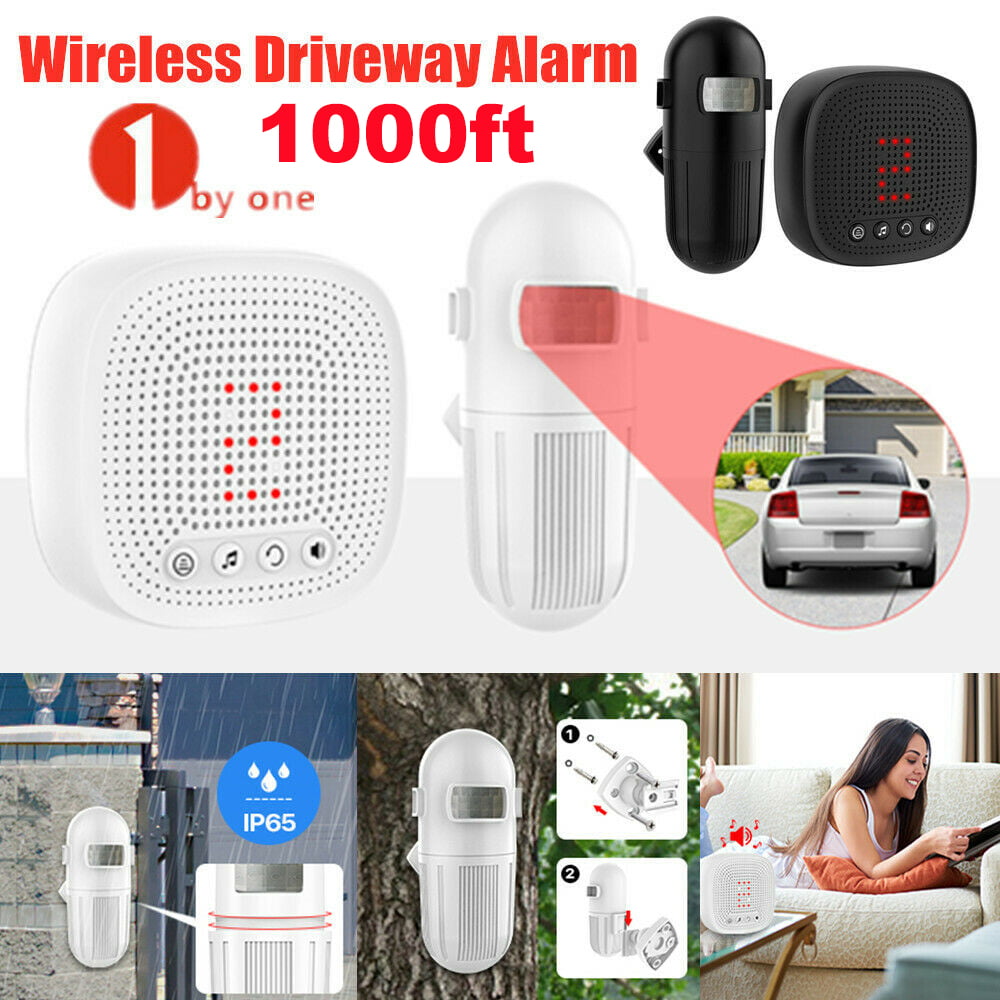 1000ft Wireless Driveway Alarm Motion, Outdoor Wireless Motion Detector Alarm Sound
