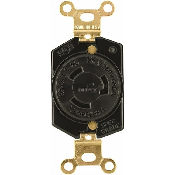 Cooper Wiring L620R 20 Amp 3 Wire Ground Lock Receptacles