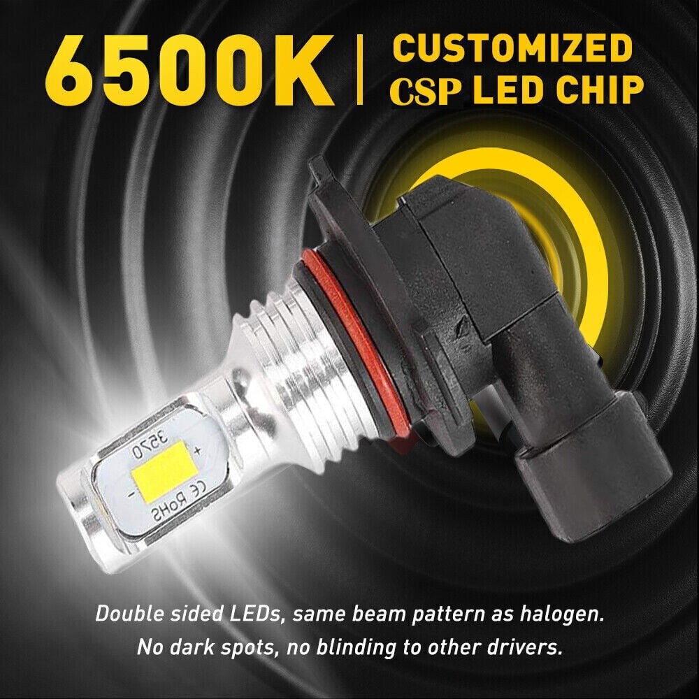 4PCS 9005 9006 LED Headlights Kit Combo Bulbs 6500K High Low Beam Super White Bright LED Conversion Kit Front Left Right Side, Front LED Headlights Hi-Lo Beam Bulbs Combo Super Bright White