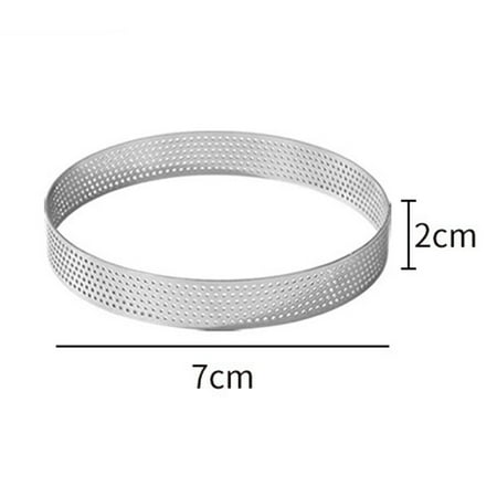 

Stainless Steel Perforated Cake Rings Set of 10 for Baking Mousse Tarts Quiches 7cm