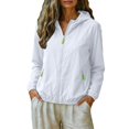 thumbnail image 5 of Vinsonshop Women's Quick Dry Sun Shirt UPF 50+ Lightweight Hoodie Jacket Long Sleeve Sun Protection Cover Up Outdoor White XL, 5 of 8