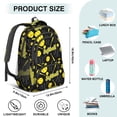 thumbnail image 5 of Softballs and Text Black Pattern Backpack for School, Cute School Bag with Adjustable Shoulder Straps and Padded Back, 16.9"x12.6"x5.9", 5 of 5