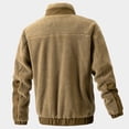 thumbnail image 3 of HOOMEUMY Mens Fleece Jacket Casual Workout Long Sleeve Clothes Fashion 2025 Trendy Classic Solid Coat Stand Collar Jacket Thicken Design Brown XL, 3 of 3