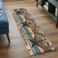 thumbnail image 3 of Texas Star Vintage 2'x6' Runner Rugs for Hallway Kitchen Bedside Non Slip Washable, Berry Turquoise Green Brown Wooden Entryway Rug Runners with Rubber Backing, Long Carpet Runner for Laundry Room, 3 of 8