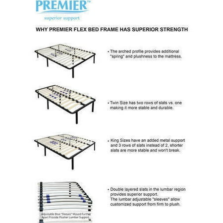 premier bed platform adjustable lumbar flex frame support metal walmart twin