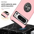 thumbnail image 3 of KAIYANG Funda con soporte de anillo para Google Pixel 8, carcasa rígida de policarbonato y TPU suave a prueba de caídas, estilo D, Google Pixel 8, oro rosa, 3 of 5