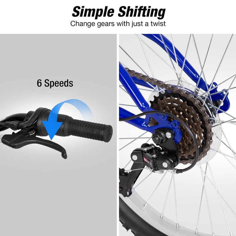 Hykolity 24" Kids Full Suspension Mountain Bike, Blue photo 5