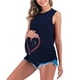 thumbnail image 1 of Mujer Maternidad Top Cuello Redondo Chaleco Sin Mangas Calor Bebé Pies Estampado Color Sólido Odeerbi  ODB123334, 1 of 6