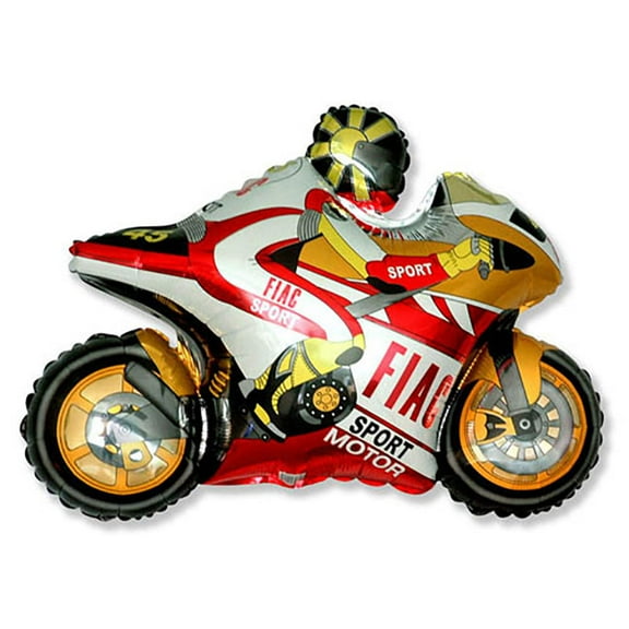 38 inch Motorbike - Orange Foil Mylar Balloon - Party Supplies Decorations