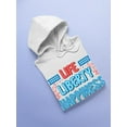 thumbnail image 3 of Life Liberty Happiness Neon Hoodie Women -Image by Shutterstock, Female Medium, 3 of 4
