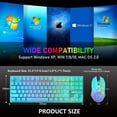 thumbnail image 7 of ZIYOULANG Wireless Gaming Keyboard and Mouse Combo with 87 Key Rainbow LED Backlight Rechargeable 3800mAh Battery Mechanical Feel Ergonomic Waterproof RGB Mute Mice for Computer PC Mac PS4 Gamer-Blue, 7 of 7