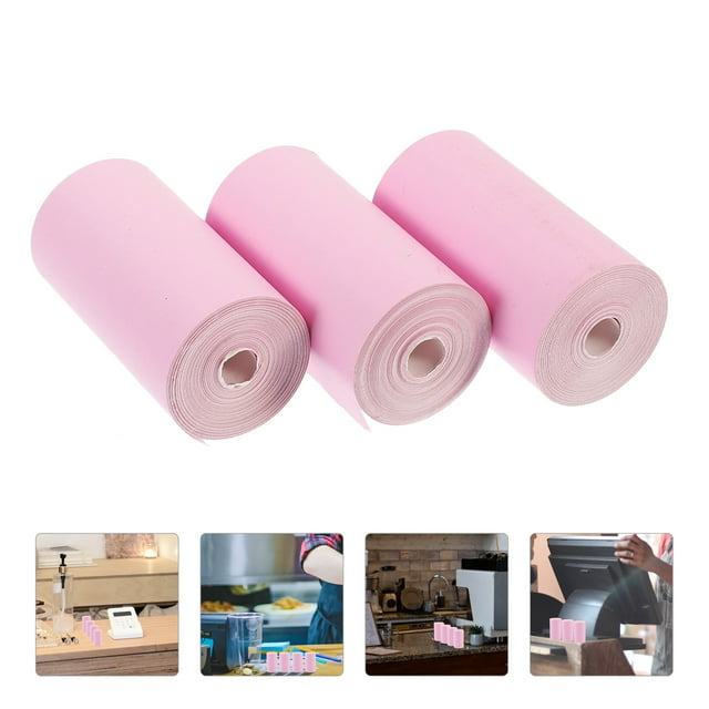 RUNROTOO Rouleau de Papier Thermique Rose pour Impression de Supermarché et Lissage du Papier