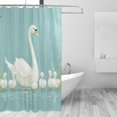 thumbnail image 2 of Yayeee Shower Curtain with Hooks 72"x72" Waterproof Fabric Bathroom Hanging Decor, White Cartoon Swan, 2 of 5