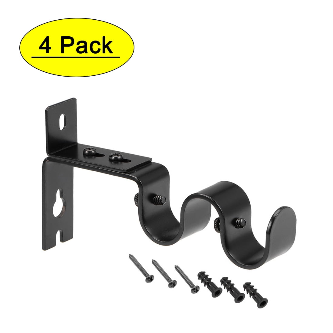 Curtain Rod Bracket, Iron Double Holder Support for 20mm Drapery Rod