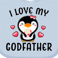 thumbnail image 4 of Inktastic I Love My Godfather with Cute Penguin and Hearts Girls Baby Bib, 4 of 4