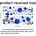 thumbnail image 4 of 1Set Romantic Blue Rose Wall Stickers Blue Butterfly Wall Decals Black Branches Leaves Wall Decor, 4 of 8