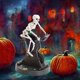 thumbnail image 5 of Interesting Skull Ornaments, Halloween Decorations, Cute Riding Festival-Themed Skull Statues, 5 of 5