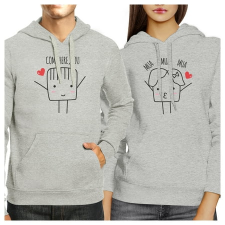 Opposites Attract Symbols Funny Matching Hoodies For Couples Gift