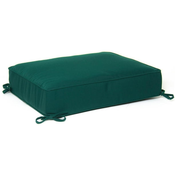 Sunbrella Canvas Forest Green Small Outdoor Replacement Ottoman Cushion